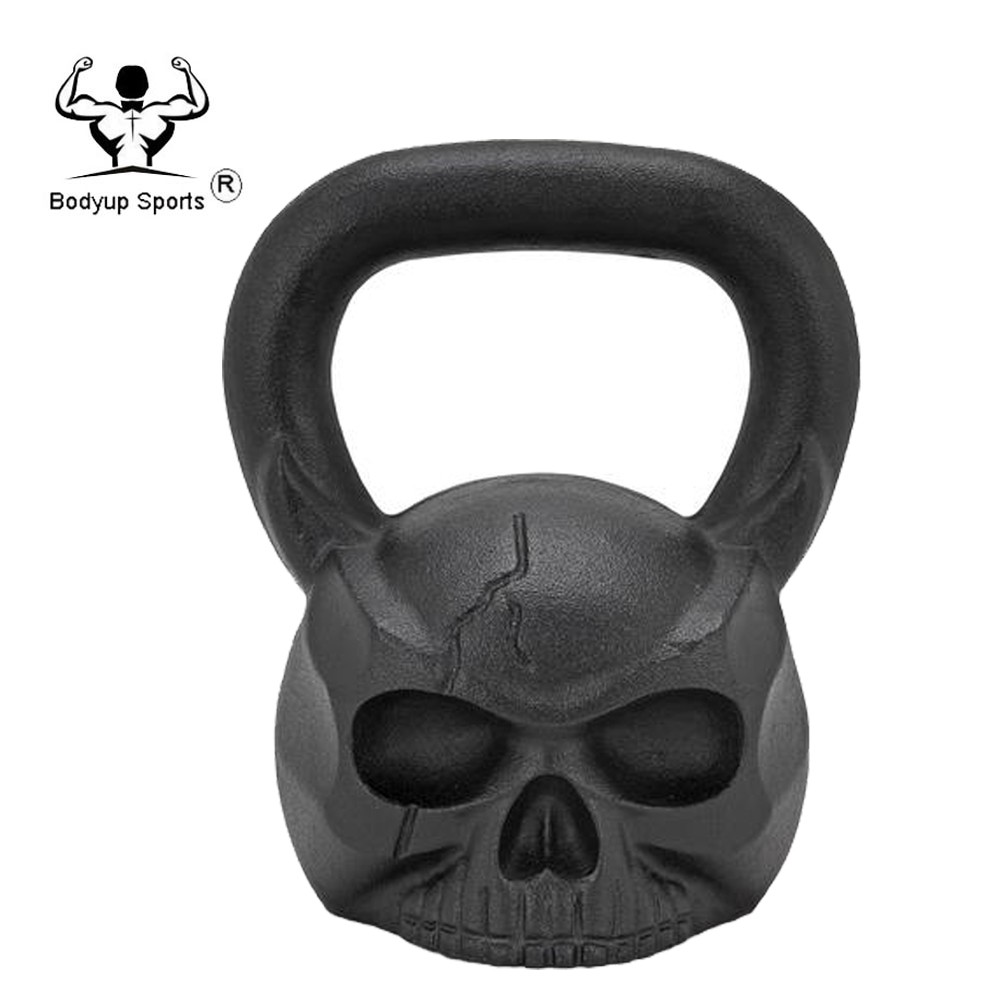 Crossfit Powder Painting Cast Iron Skull Kettlebell / Competition Power Training Skull Kettlebell