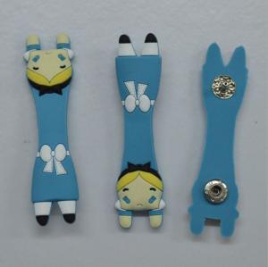 China Promotional Micro Injection 3D Cartoon Character Earphone Silicone Cable Winder / Headphone Cord Cable Holder With Logo wholesale