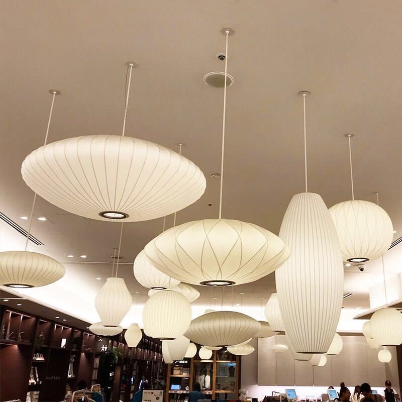 Custom Nordic Minimalist Suspension Lighting E27 Bulb LED Hanging Light Silk Pendant Lights Modern Pendant Light