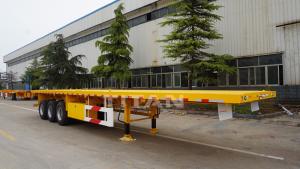 China TITAN VEHICLE 3 axles flatbed semi trailer with 40ft shipping container price to  Bangladesh on sale