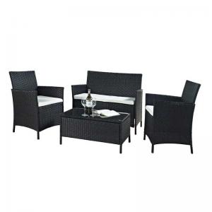 China 4 Pieces Rattan Wicker Outdoor Furniture Sofa Patio Set With Cushion on sale