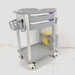 Two Drawers Lockable Medication Trolley Hospital Wound Dressing Trolley With