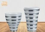 Decorative Wide Mouth Fiberglass Plant Pots With Silver Mosaic Glass Finish
