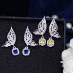 Fashion Women's Butterfly Earrings with Shiny CZ Stone Aesthetic Female