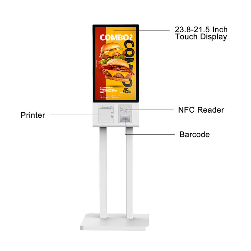Desktop Wall Mounted Self Ordering Kiosk Quick Service Restaurant Machine