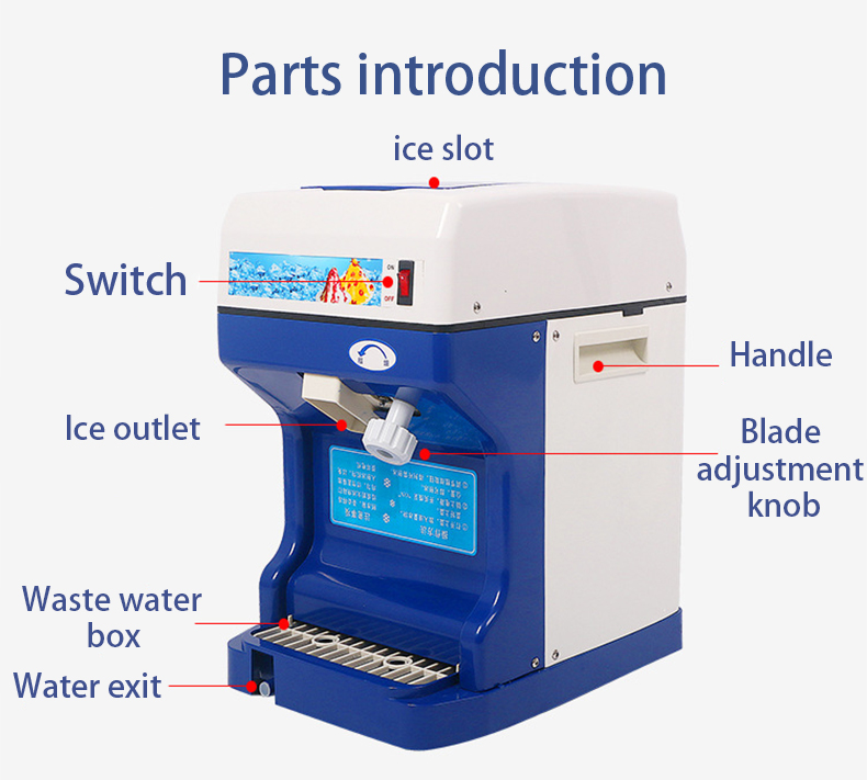 Electric Ice Crusher Machine Ice Crushers Shavers with Stainless Steel 304 Blades