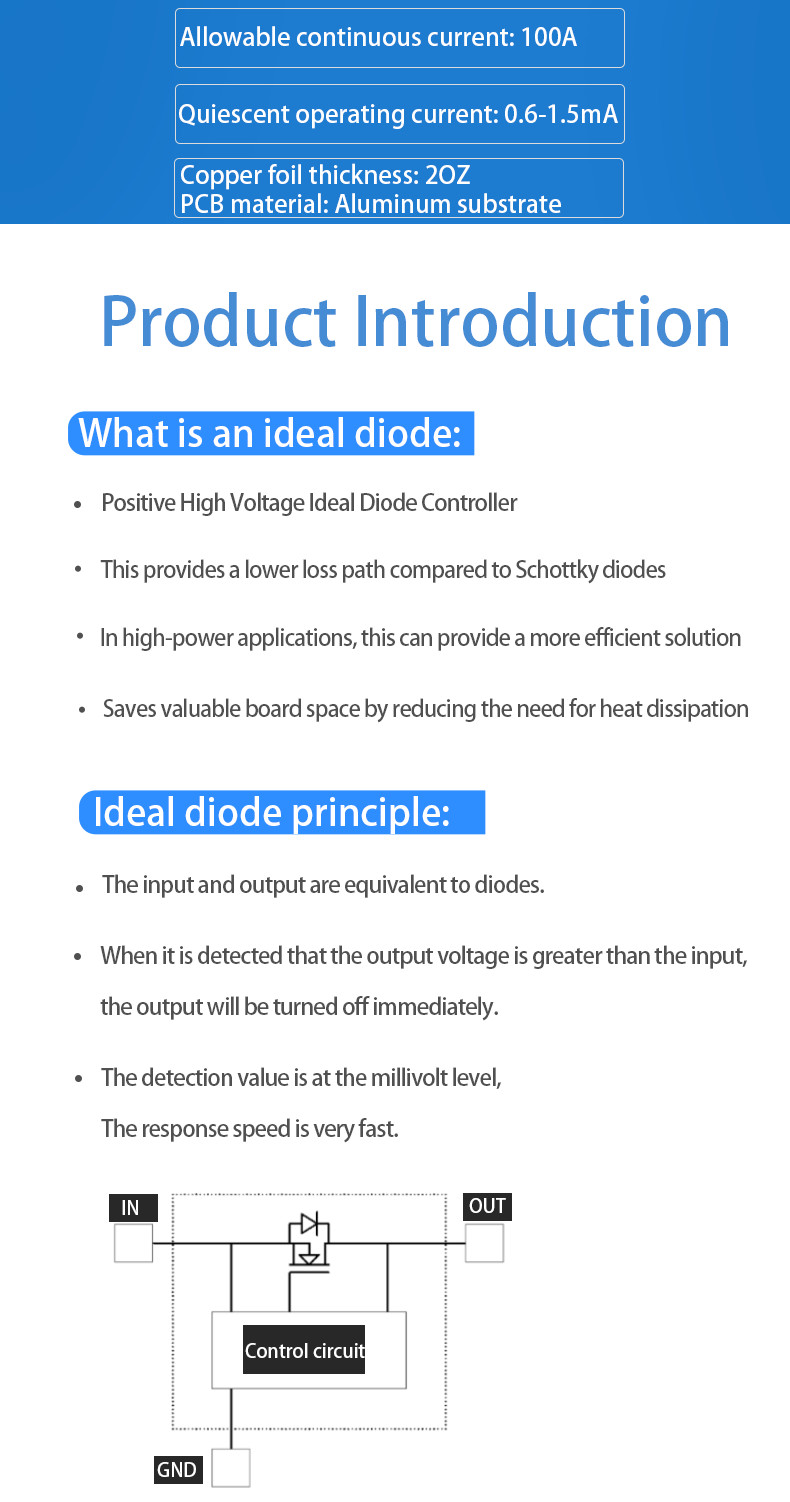 Photovoltaic Battery Switching Diode Module 37.5mm Thickness 100V 150V 200V 100A