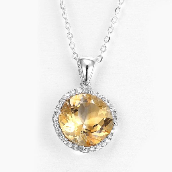 Long Teardrop Round Marquise Pendant Necklace 925 Silver Gemstone Box Chain