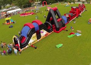 China Outdoor Obstacle Course Game For Playground , Boot Camp Inflatable Obstacle Course wholesale