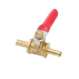 China 6mm Pneumatic Connector Handle Hose Barb Inline Brass Water Oil Air Gas Fuel Line Shutoff Ball Valve Pipe Fittings C10200 wholesale