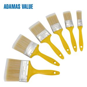 China High quality paint flat brush plastic handle PET fibre bristles wholesale