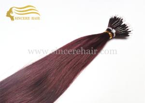 China 24&quot; Straight Hair Extensions Nano Hair for sale, 24&quot; Popular #99J Pre Bonded Micro Nano Hair Extensions 1.0 G For Sale wholesale