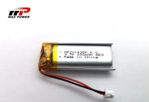 China MSDS 3.7V 701435 300mAh Lithium Polymer Rechargeable Battery wholesale