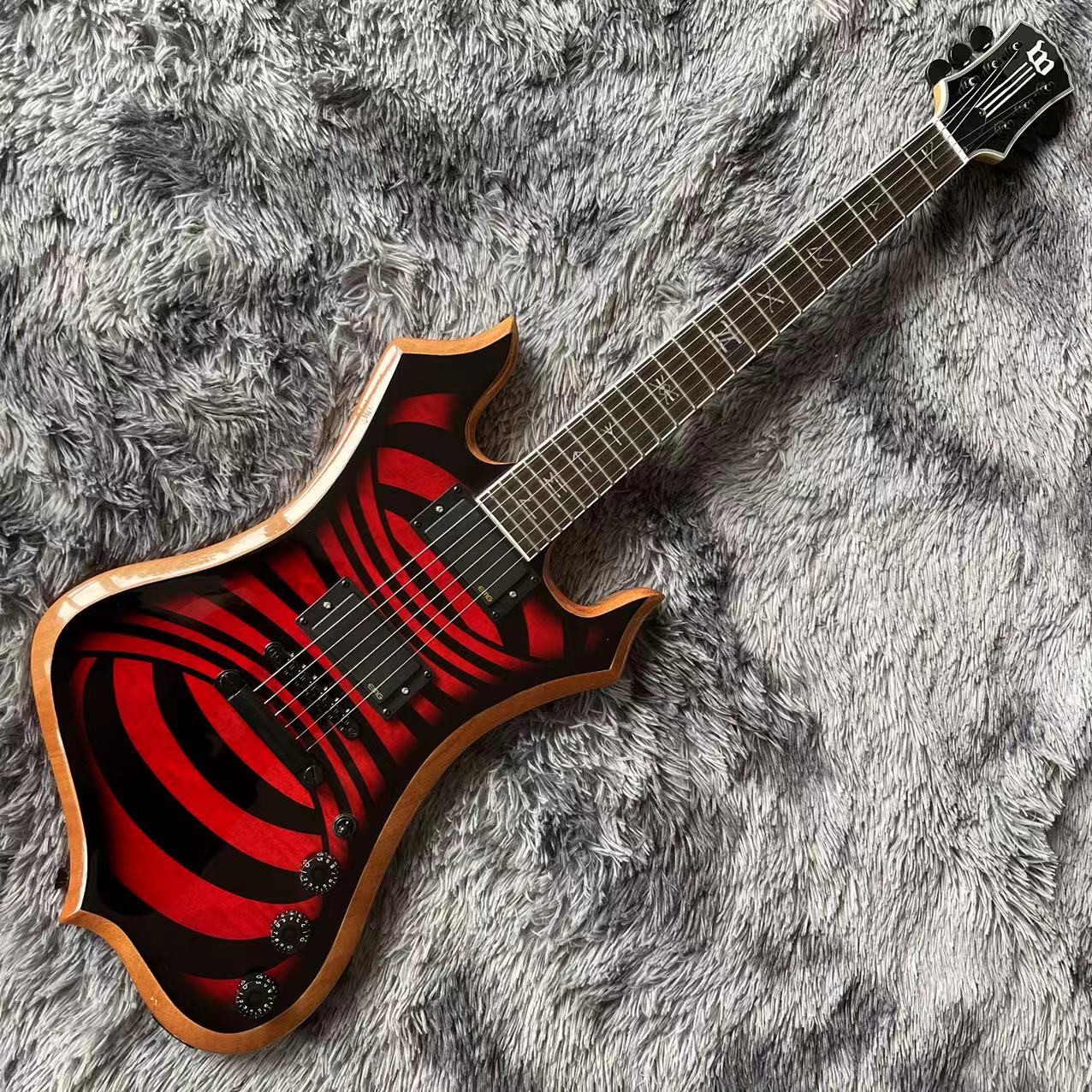 Custom Zakk Wylde Audio in Kinds Color Electric Guitar with Bound Ebony Fretboard Block Inlays