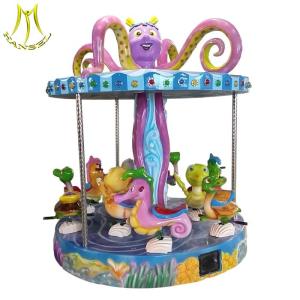 China Hansel top quality fiberglass carousel ride electronic fairground kiddie rides wholesale
