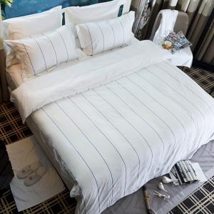 China Hotel Linen Printing Jacquard Satin Stripe 100% Cotton Hotel Bedding Set Hotel Bed Linen wholesale