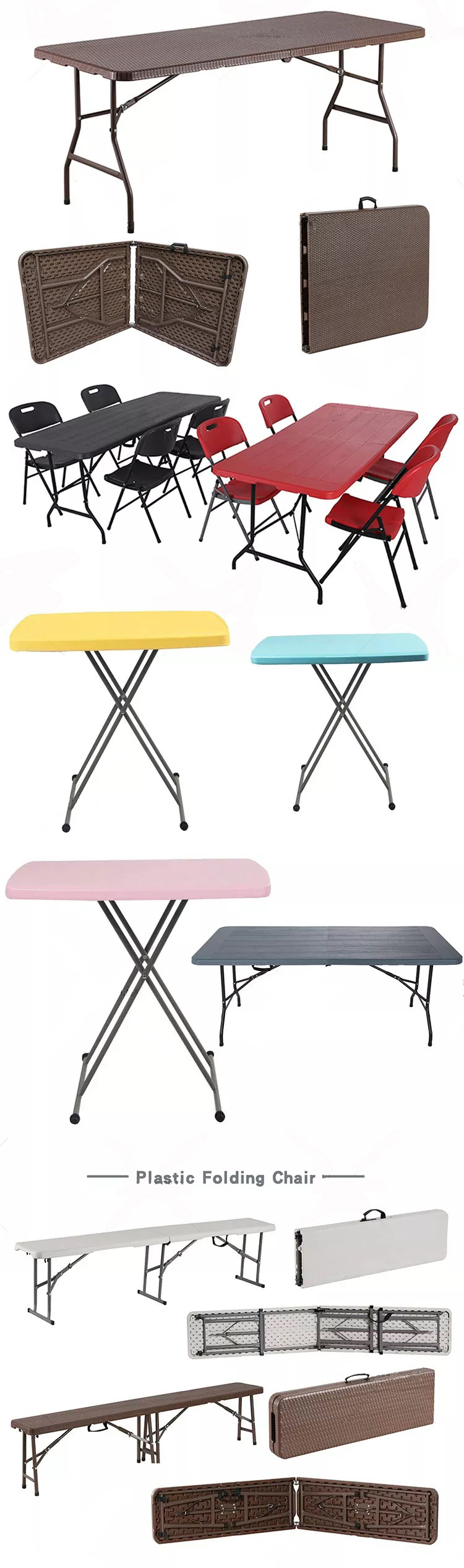 HDPE Folding Chair for Garden Patio Portable Wedding Party Banquet Events Foldable