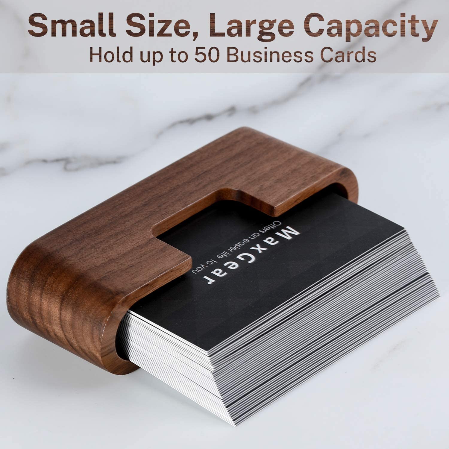 Natural Desktop Wooden Business Card Memo Holder Wooden Cards Storage Stand For Office Tabletop