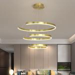 Gold Color Metal Acrylic Modern LED Ring Chandeliers 85 - 265V