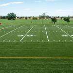 25m × 4m Per Roll Football Artificial Grass , Dark Green Soccer Field Synthetic