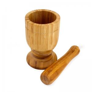 China Kitchen Bamboo Mortar And Pestle Multi Color Pepper Ginger Garlic Masher Bowl wholesale