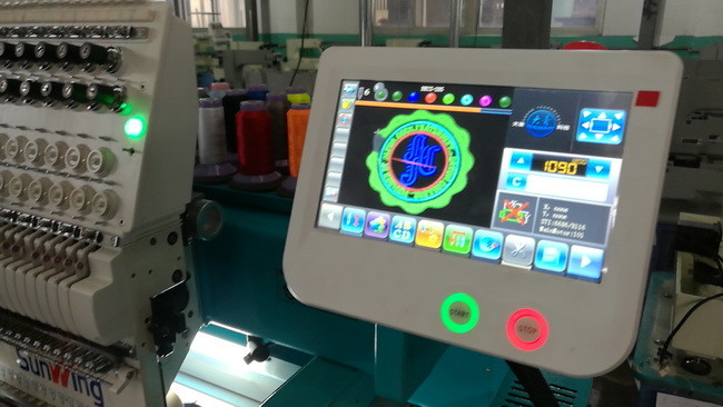 Compact Computerized Two Head Embroidery Machine Head Distance 500mm