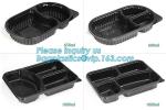 Food container tray,Black 5 Compartment Food Packaging Blister Plastic Fruit