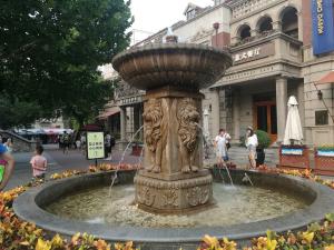 China Garden water sandstone fountain with pool, china marble sculpture supplier wholesale