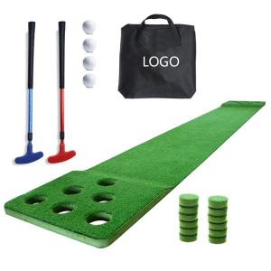 China 12 Holes Golf Putting Green Game Mat For Home Office Foam Base Golf Putting Mat Indoor 2 Putters And 2 Golf Bal wholesale