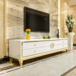 Stainless Steel TV Stand And Coffee Table Set Luxury Living Room Furniture