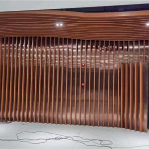 China Wave Baffle Aluminum Cladding Panel 3000mm Wooden Grain Finished wholesale