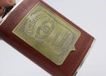Antique 9 Oz Hip Flask Business Gift Set Leather Patch Pu Ss Wine Bottle Set