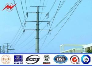 China 15m 18m Galvanized Steel Electrical Power Pole Bitumen With Cross Arms ISO 9001 wholesale
