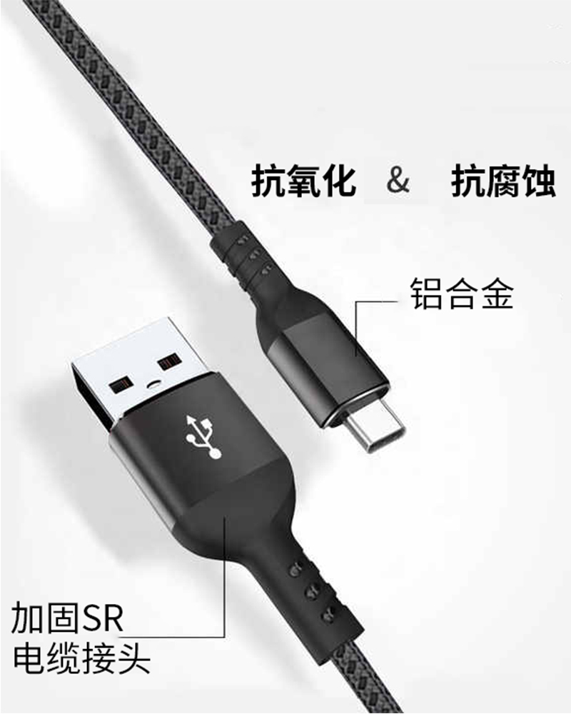 USB 2.0 type c usb cable Cable Type C 60W Fast Charger Support 480Mbps Data Transfer Nylon USB Type C Cable