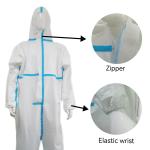 Male Protective Suit with Tape CE Certified Disposable PP PE Hooded Coveralls in