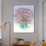 Modern Style Hand Painted Oil Painting Abstract Colorful Flower Canvas 6 Color
