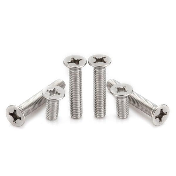 304 316 Stainless Steel Flat Countersunk Round Head Bolt With Cross Driver