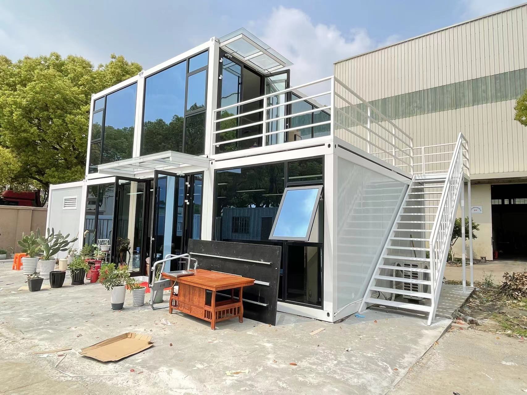 Office Modified Shipping Container for Outdoor Company Steel Modular Double-Story Prefabricated Combination Container Houses