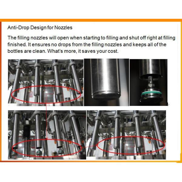 Water Full Automated Bottle Filling Machine PLC Control Anti Drop