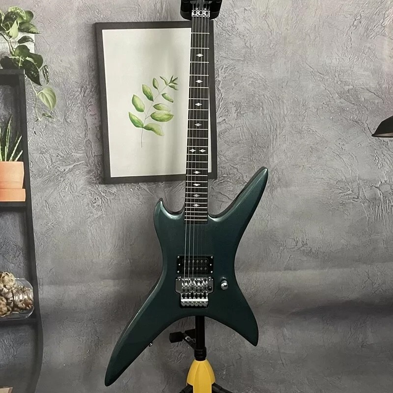 Custom B.C. Rich Chuck Shuldiner Stealth Blue Electric Guitar Open Pickups FR Bridge