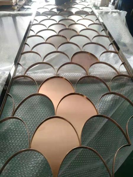 Architecture Room Divider Screen Stainless Steel Luxury Gold Room Partition Wall