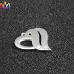 22.5x23.5mm Polished Stainless Steel Hollow Heart Pendant