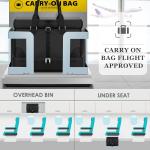 Black Canvas Carry on Expandable Weekender Airplanes Toiletry Travel Bag with