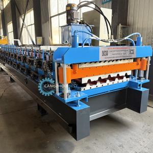 China Corrugated Trapezodial Double Layer Steel Profile Making Roll Forming Machine wholesale
