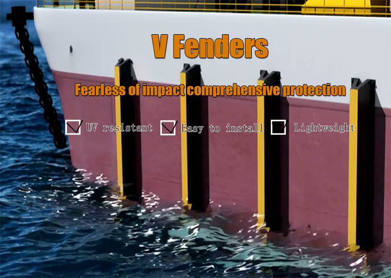 500H X 1500mm V Type Rubber Fender Cushions Heavy Impacts Tear Resistant
