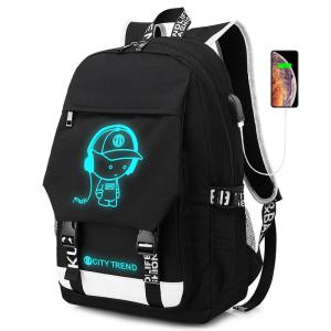China Wholesale custom fluorescent logo boys waterproof bookbag durable luminous student school bags backpack for men wholesale