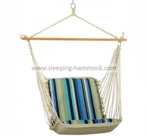 China Single Cushioned Outdoor Hanging Hammock Swing Chair Soft  Polycotton Comfortable on sale