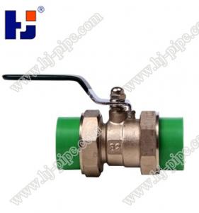 China Plastic pipe fittings PPR brass ball valve with double union wholesale