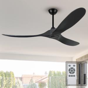China 3 Wooden Blade Modern LED Ceiling Fans Indoor Outdoor Patio Ceiling Fan 60 Inch wholesale