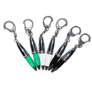 China Silk Screen Animal Brass 65mm Small Ballpoint Pens With C Keyring wholesale